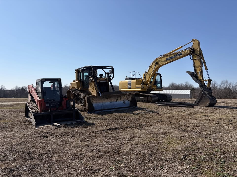 Hunter Emanuel with his excavation equipment on a job site in Macon, Missouri
