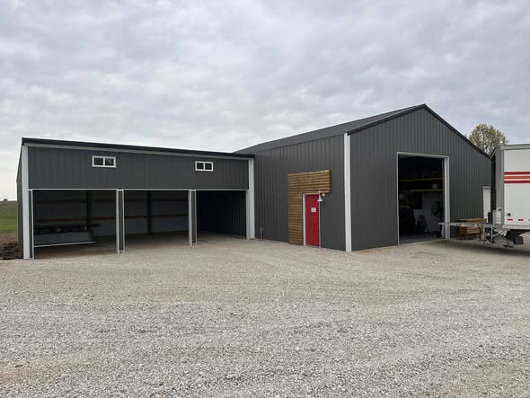 Finished commercial shop with gravel drive, Northeast Missouri — Emanuel Excavation